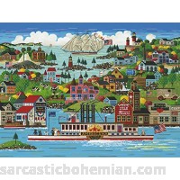 The Jigsaw Puzzle Factory Hometown Reflections – The Americana 750 Piece Toy Multicolor Americana B07B4J6W2C
